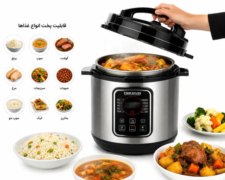 زودپز برقی 6 لیتری نیکووا مدل NEPC-6LTP