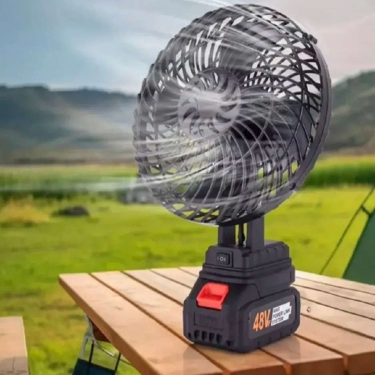 پنکه شارژی ۴۸ ولت توری و بدنه فلزی مدل FAN LITHIUM 3PIN