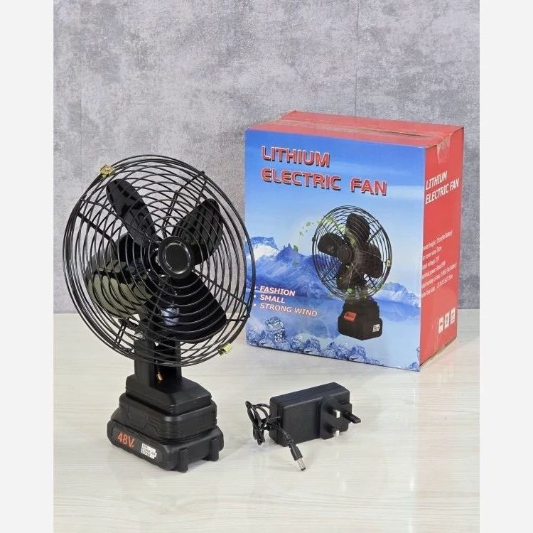 پنکه شارژی ۴۸ ولت توری و بدنه فلزی مدل FAN LITHIUM 3PIN