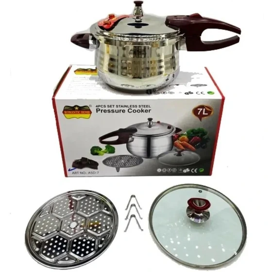زودپز تک دسته سه کاره رومانتیک 7 لیتر مدل ASP-7L