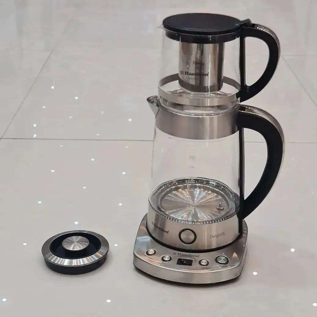 چای ساز همیلتون مدل HTS-999 با کتری پیرکس