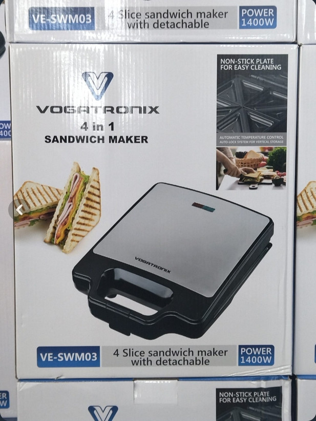 ساندویچ ساز ۴ کاره وگاترونیکس مدل VE-SWM03 با بدنه پلاستیک
