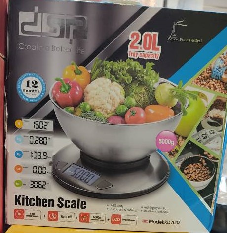 ترازوی آشپزخانه دی اس پی مدل KD7033 کاسه دار استیل