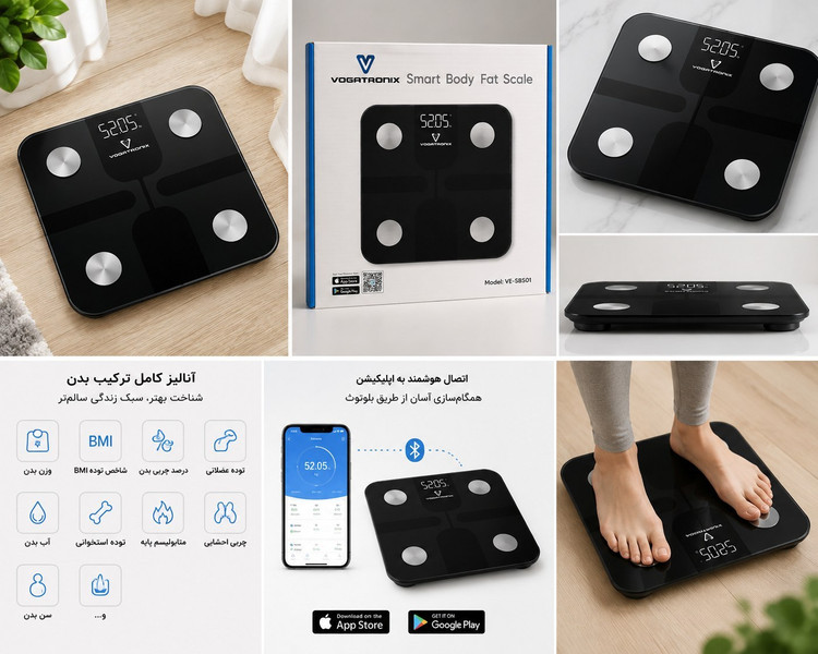 ترازو هوشمند آنالیز بدن VOGATRONIX مدل VE-SBS01